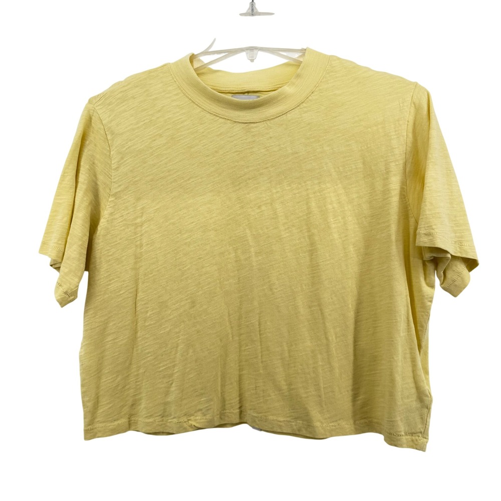 The Drop Womens‎ Buttery Yellow Crew Neck Short Sleeve Crop Tee Size XL